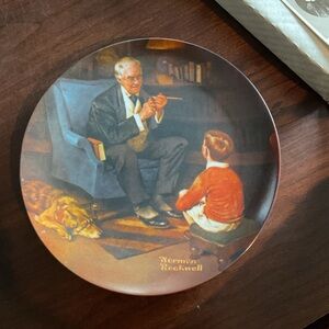 VTG Norman Rockwell "The Tycoon" Knowles Vintage Collector Plate with COA & Box